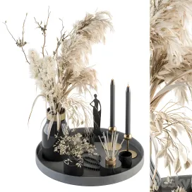 Decorative with bouquet in tray set